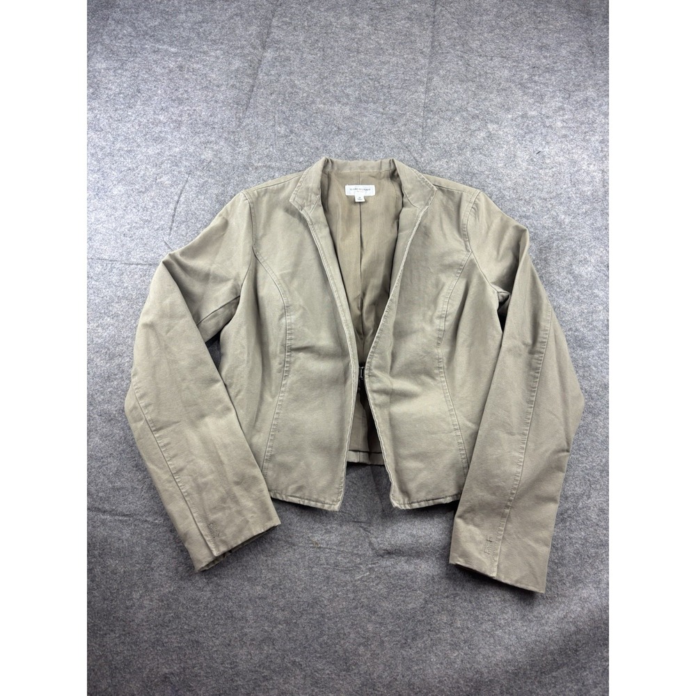 Isaac Mizrahi for Target Women's M Crop Jacket Long‎ Sleeve Tan Academia Preppy